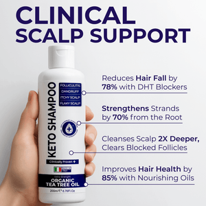 Keto Shampoo for Dandruff, Psoriasis, Folliculitis & Seborrheic Dermatitis | Anti-Fungal Itchy Scalp Relief