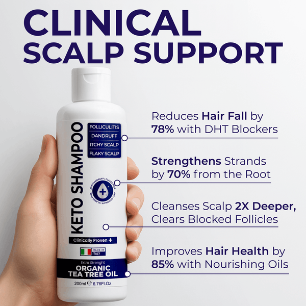 Keto Shampoo for Dandruff, Psoriasis, Folliculitis & Seborrheic Dermatitis | Anti-Fungal Itchy Scalp Relief