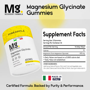 Magnesium Glycinate Gummies for Relaxation, Sleep & Muscle Support | Pineapple Flavor