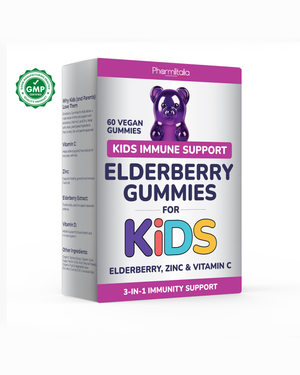 Elderberry Immune Support Gummies for Kids with Vitamin C & Zinc | Daily Immunity Support | 60 Count