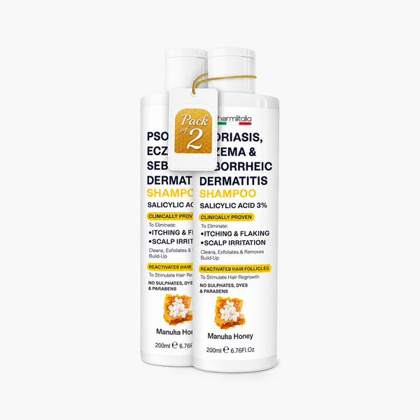 Pharmlitalia Psoriasis Shampoo | Itchy & Flaky Scalp Relief | 200ml (Pack of 2)