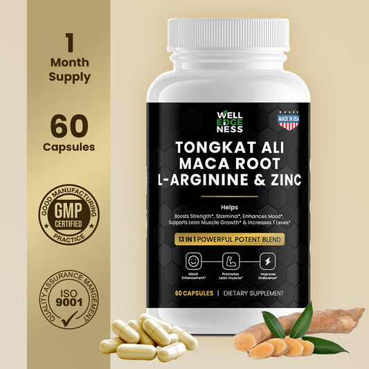 Tongkat Ali, Maca Root, L-Arginine & Zinc Supplement for Men